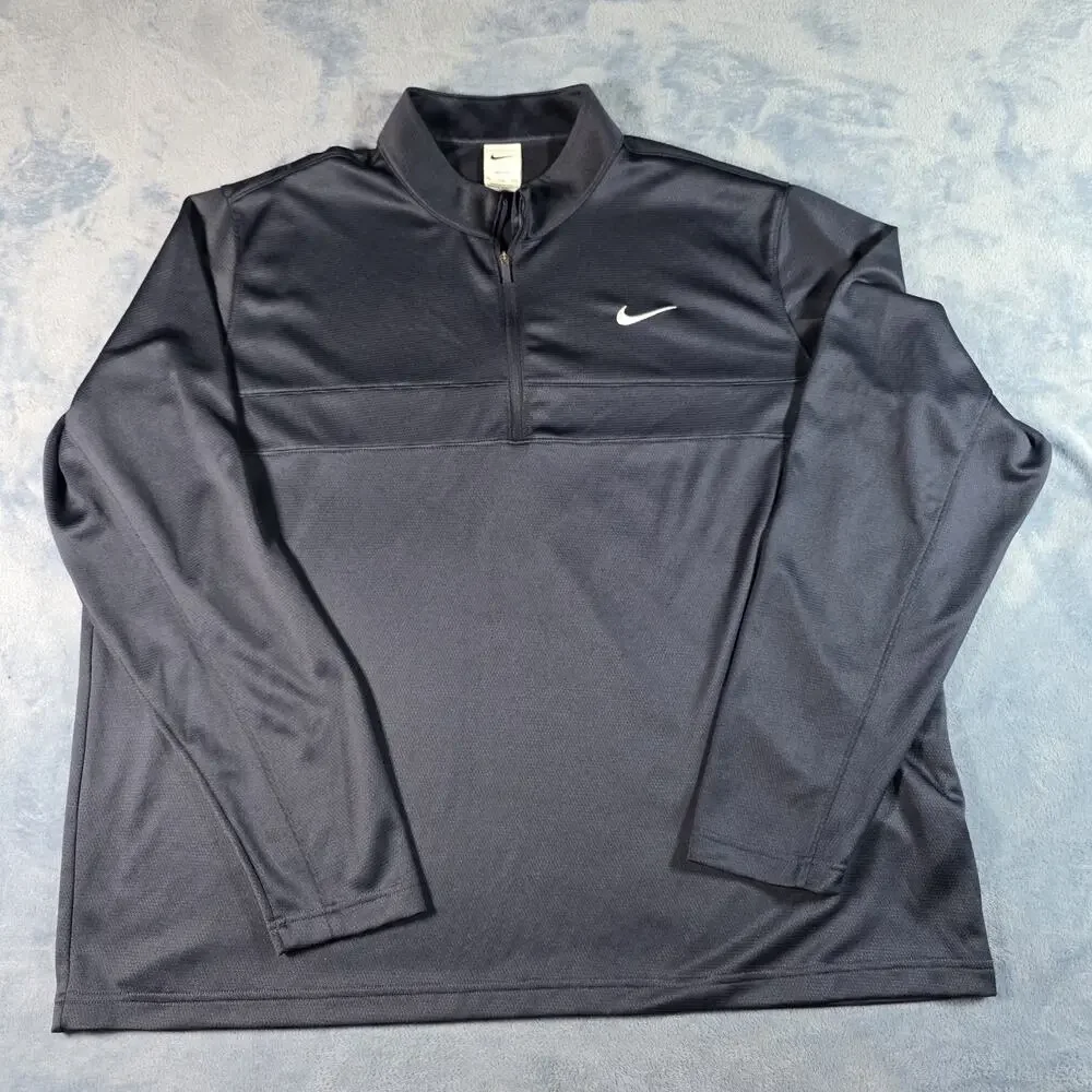 Nike Dri-FIT Men’s XXL 2XL Navy Blue 1/4 Zip Performance Pullover Long Sleeve